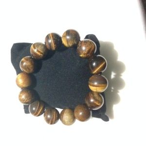 285CT 12MM Natural Tiger's Eye Gemstone Bracelet